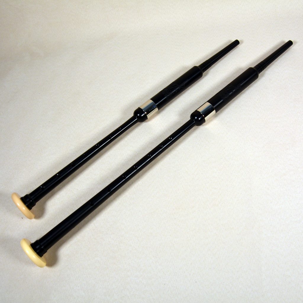 Wallace Bagpipes Practice Chanter aus Kunststoff mit Verzierungen aus Nickel und Elfenbeinimitat