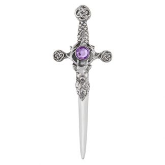 Kilt Pin Hirsch mit lila Stein