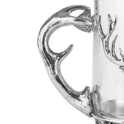 Glas-Krug mit Pewter-Hirsch