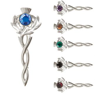 Kilt Pin schottische Distel mit Stein