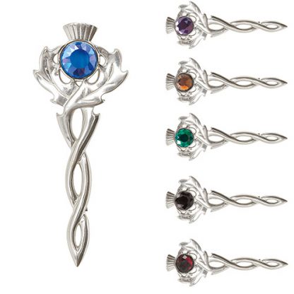 Kilt Pin schottische Distel mit Stein