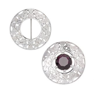 Plaid Brosche Distel