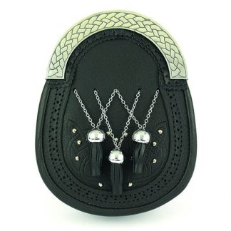 Leder-Sporran keltisch Tassels