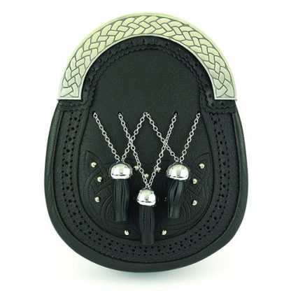 Leder-Sporran keltisch Tassels
