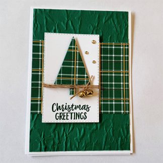 Weihnachtskarte Weihnachtsbaum kariert grün