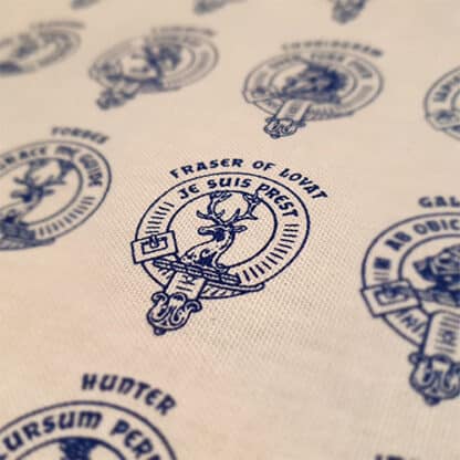 Detail Trockentuch Wappen schottische Clans Fraser