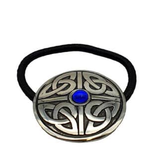 Haargummi keltisches Muster mit blauem Stein
