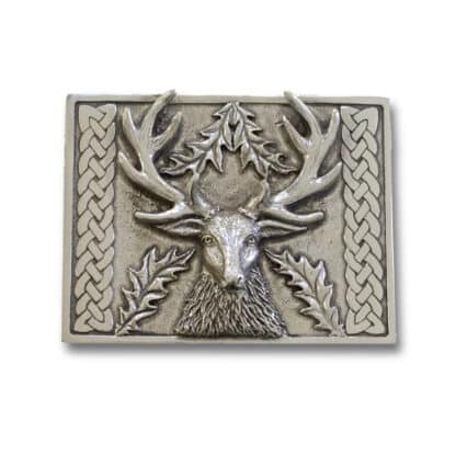 Kilt Buckle Gürtelschnalle für Kiltgürtel mit einem schottischen Hirsch