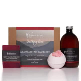 Geschenkset Badbox wilde schottische Himbeere – The Highland Soap Company
