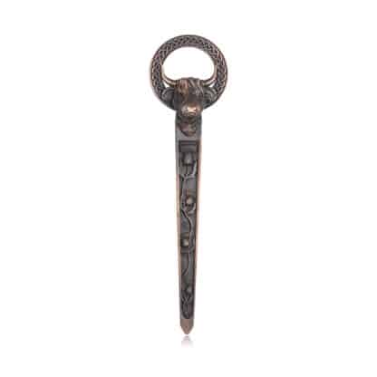 Braemar Kilt Pin Highland Cow Chocolate-Bronze