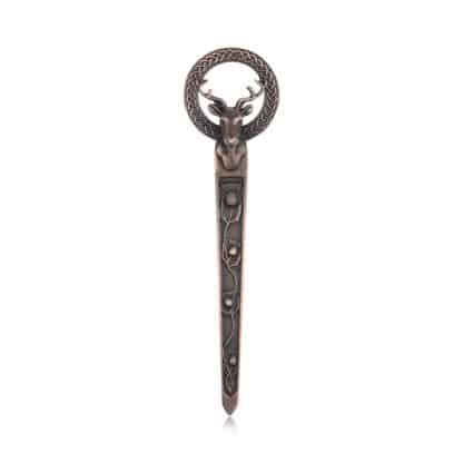 Braemar Kilt Pin Hirsch Chocolate-Bronze