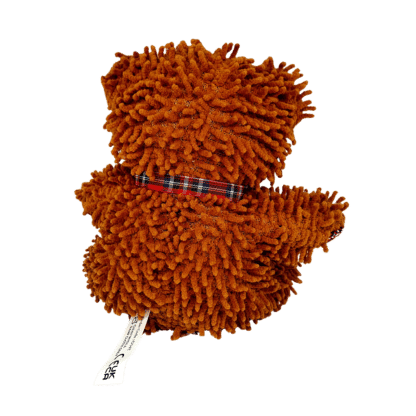 Teddybär aus Chenille-Garn mit karierter Schleife