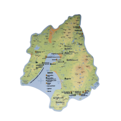 Untersetzer Karte Whisky Brennereien Islay
