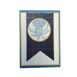 Tartan Grußkarte blau