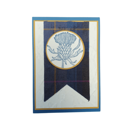 Tartan Grußkarte blau