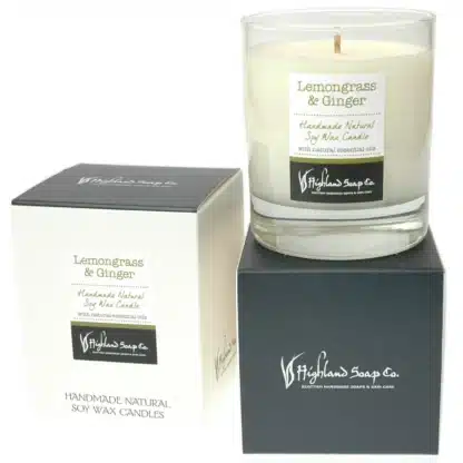 Lemongrass and Ginger Sojawachskerze Highland Soap Company